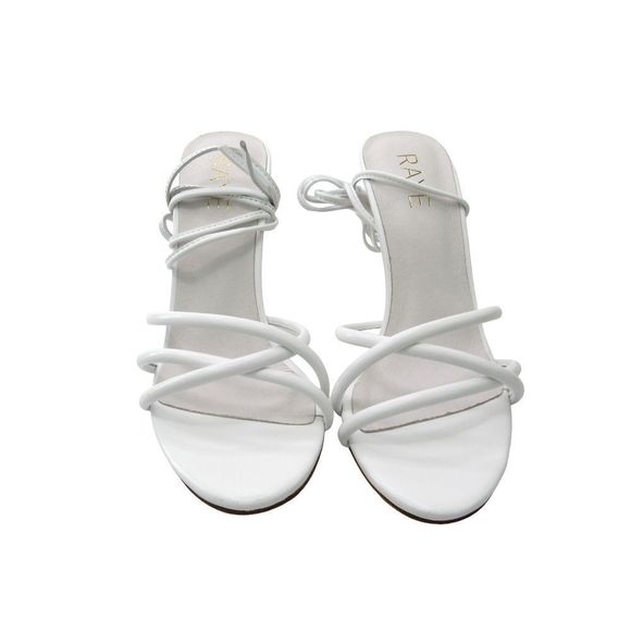 RAYE WOMEN'S SWAY LEATHE ANKLE WRAP HEELS IN WHITE SZ 7 - Picture 3 of 9